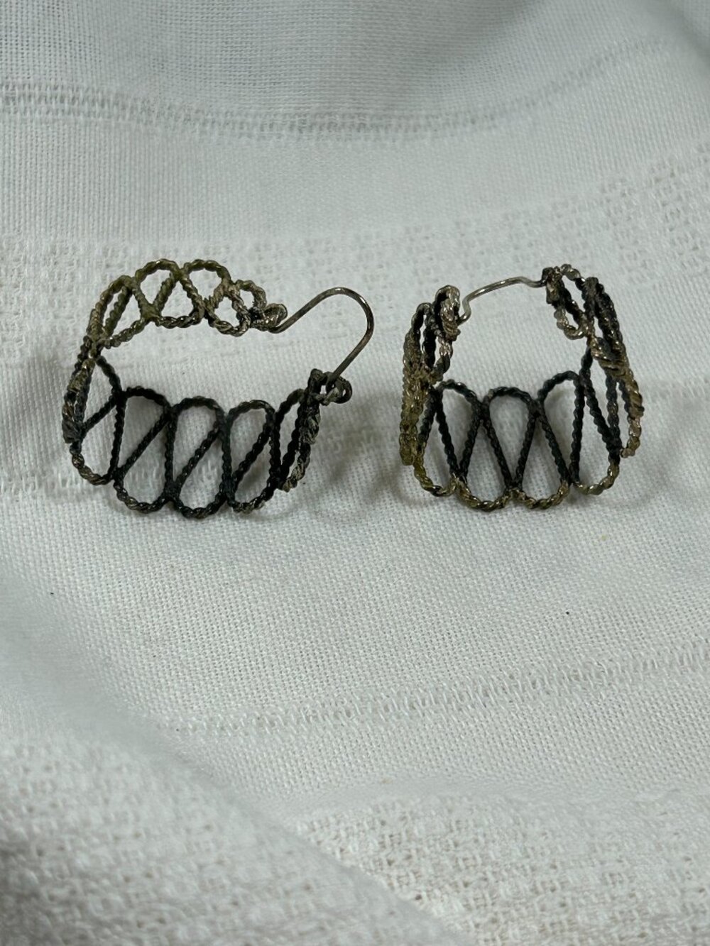 John Hardy Silver Drop Braided Wire Design Earrings - Pre-owned